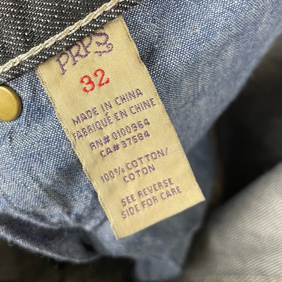 PRPS Rambler Multi-tone Dark Wash Black Denim Button Fly Jeans Men's Size 32 - Picture 9 of 11